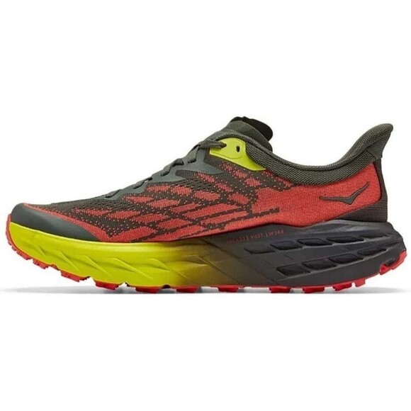 NEW Hoka One Men\'s Speedgoat 5 RUNNING SNEAKERS THYME/FIESTA main image 5